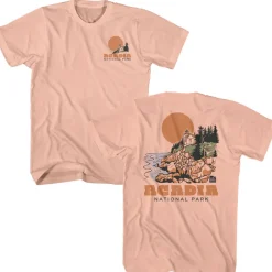 National Parks - Acadia Lighthouse (Front & Back) (Peach)