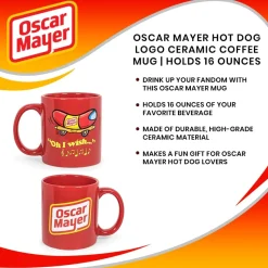 Oscar Mayer Hot Dog Logo Ceramic Coffee Mug | Holds 16 Ounces