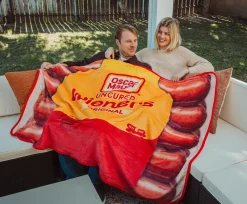 Oscar Mayer Jumbo Hot Dogs Fleece Throw Blanket | 45 x 60 Inches
