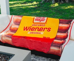 Oscar Mayer Jumbo Hot Dogs Fleece Throw Blanket | 45 x 60 Inches