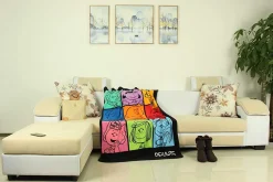Peanuts Multicolor Character Grid Fleece Throw Blanket | 45 x 60 Inches