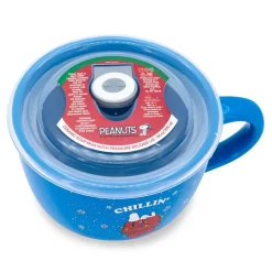 Peanuts Snoopy "Chillin" Ceramic Soup Mug With Vented Lid | Holds 24 Ounces