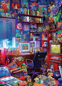 90s Game Room Pop Culture 1000 Piece Jigsaw Puzzle By Rachid Lotf