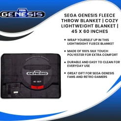 Sega Genesis Fleece Throw Blanket | Cozy Lightweight Blanket | 45 x 60 Inches