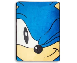 Sonic the Hedgehog Face Fleece Throw Blanket | 45 x 60 Inches