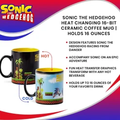Sonic the Hedgehog Heat Changing 16-Bit Ceramic Coffee Mug | Holds 16 Ounces