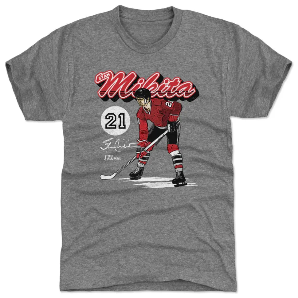 Stan Mikita Chicago Retro Script WHT