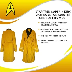 Star Trek Captain Kirk Bathrobe for Adults | One Size Fits Most