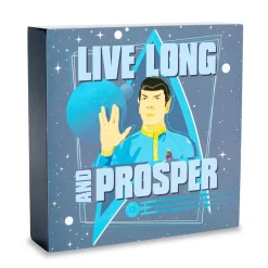 Star Trek Spock "Live Long and Prosper" Wooden Box Sign | 6 x 6 Inches