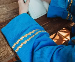 Star Trek: The Original Series Waffle-Weave Cotton Adult Bathrobe | Blue Medical