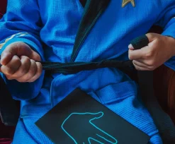 Star Trek: The Original Series Waffle-Weave Cotton Adult Bathrobe | Blue Medical