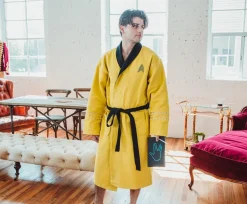 Star Trek: The Original Series Waffle-Weave Cotton Adult Bathrobe | Gold Command