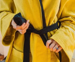 Star Trek: The Original Series Waffle-Weave Cotton Adult Bathrobe | Gold Command