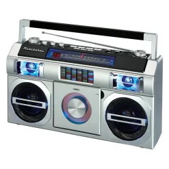 Studebaker 80's Retro Street Boombox with FM Radio, CD Player, LED EQ, 10 Watts RMS and AC/DC
