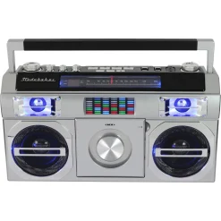 Studebaker 80's Retro Street Boombox with FM Radio, CD Player, LED EQ, 10 Watts RMS and AC/DC