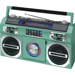 Studebaker 80's Retro Street Boombox with FM Radio, CD Player, LED EQ, 10 Watts RMS and AC/DC