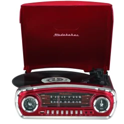 Studebaker 3-Speed Turntable with Bluetooth Receiver and AM/FM Radio