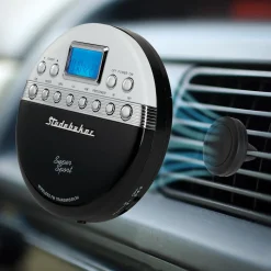 Studebaker Super Sport Portable CD Player Plays CDs Wirelessly Through Car Radio Includes FM Stereo Radio