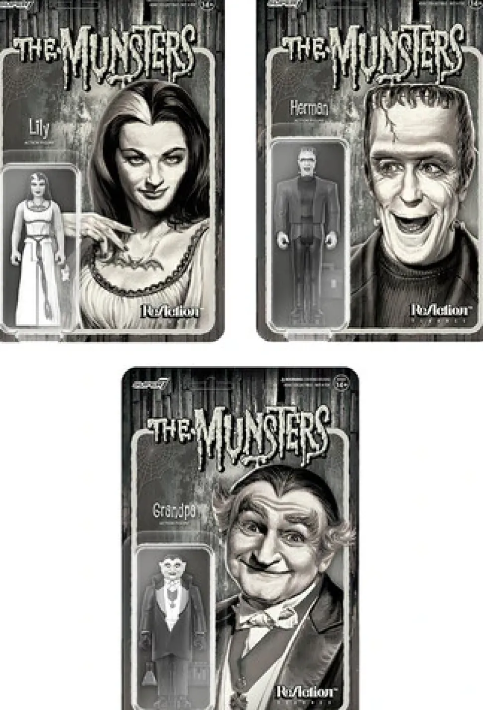 Super7 - The Munsters - ReAction Wave 2 - Herman Munster (Grayscale)