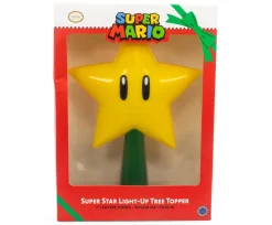 Super Mario Bros. 7-Inch Super Star Light-Up Holiday Tree Topper Decoration