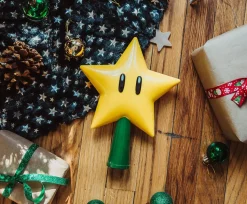 Super Mario Bros. 7-Inch Super Star Light-Up Holiday Tree Topper Decoration