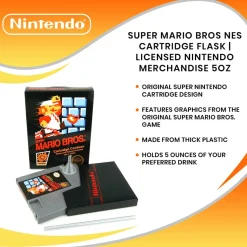 Super Mario Bros NES Cartridge Flask | Licensed Nintendo Merchandise 5oz