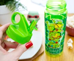 Teenage Mutant Ninja Turtles Water Bottle With Flip-Up Straw | Holds 20 Ounces