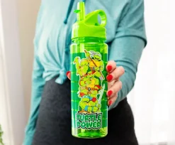 Teenage Mutant Ninja Turtles Water Bottle With Flip-Up Straw | Holds 20 Ounces