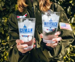 Top Gun Maverick and Iceman 20-Ounce Pint Glasses | Set of 2