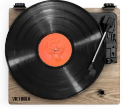 Victrola Montauk Bluetooth Turntable System with Speakers (Natural Wood)