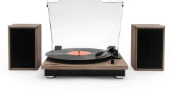 Victrola Montauk Bluetooth Turntable System with Speakers (Natural Wood)